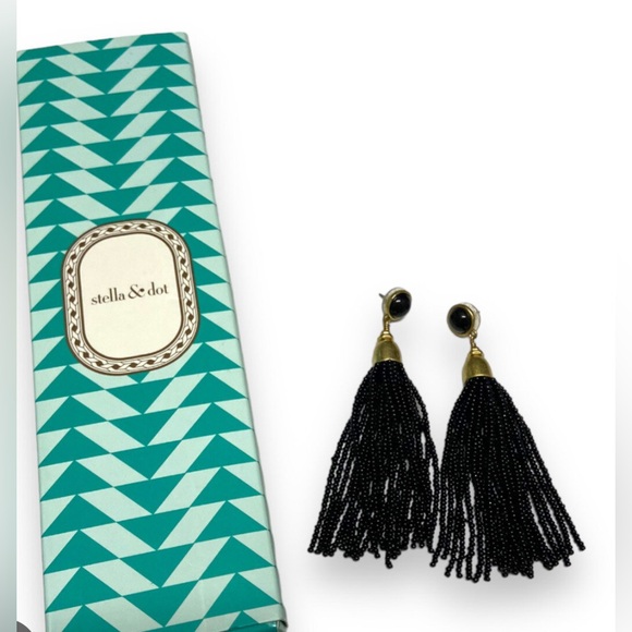 Stella & Dot Gita Tassel Earrings in Black - Picture 7 of 8